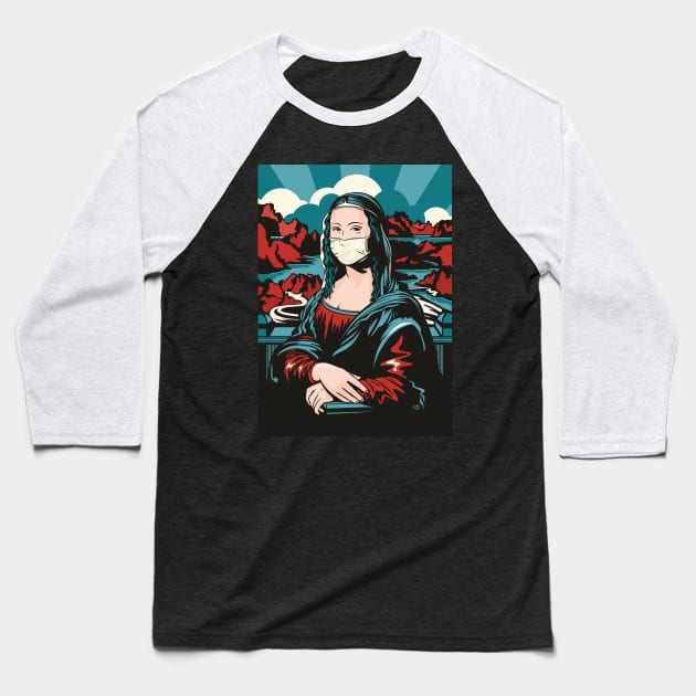 Corona Lisa Baseball T-Shirt by Jamie Lee Art